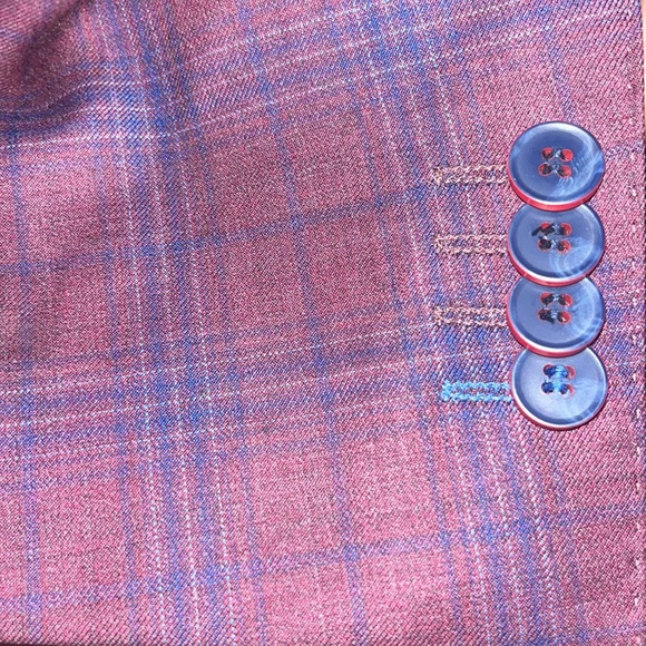 Italian slim fit burgundy blazer 100% wool - Picture 4 of 5